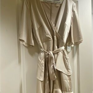 Altar’d State mini satin dress in Champagne, sz L